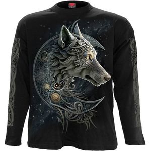 Spiral Longsleeve shirt- Celtic Wolf Zwart