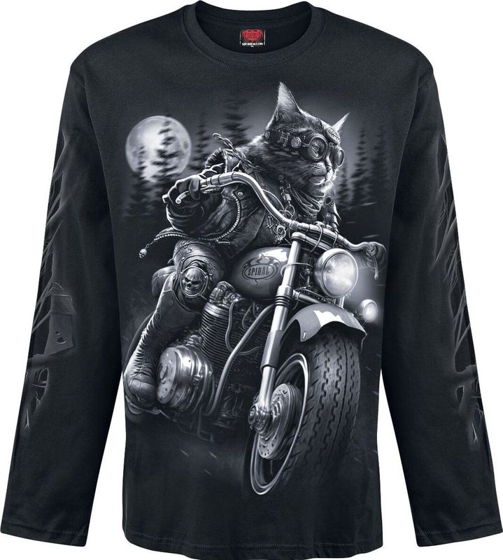 Spiral Nine Lives Heren Shirt met lange mouwen - zwart - XXL