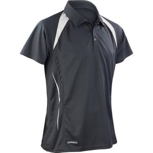 Spiro Heren Sport Team Spirit Performance Polo Shirt (Zwart Wit)