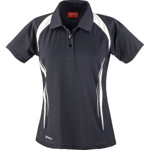 Spiro Dames dames Sport Team Spirit Performance Polo Shirt (Zwart Wit)