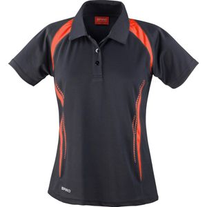 Spiro Dames dames Sport Team Spirit Performance Polo Shirt (Zwart Rood)