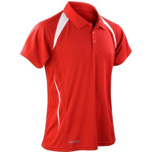 Spiro Heren Sport Team Spirit Performance Polo Shirt (Rood Wit)
