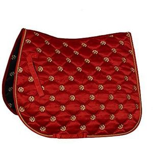 Rhinegold Unisex's 415-F-RED Lucky Clover Satijn Zadeldek Rood, Vol