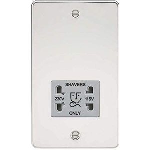 Knightsbridge Platte plaat FP8900 Shaver Socket, gepolijst Chroom