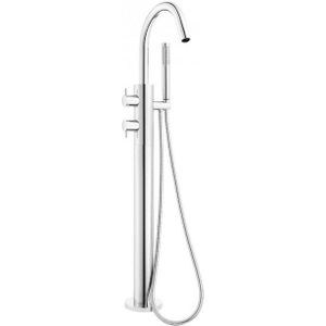 Crosswater Kai Lever staande badkraan thermostatisch 97.7cm met handdouche chroom KL418TFC