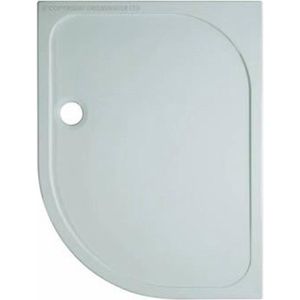 Crosswater Shower Tray douchebak 90x120x4.5cm offset links 90mm afvoer kwartrond polybeton wit SRQ91200LH