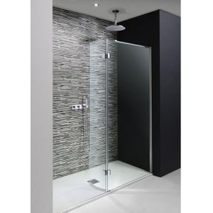 Crosswater Design New inloopdouche met draaibare zijwand 90x195cm zilver profiel helder glas DWQSC1700+