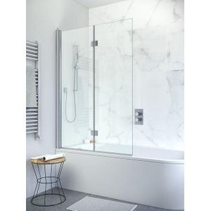 Crosswater Design New badwand 2 delig 106x150cm met scharnieren helder glas DBVSC1060_V2