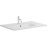 Crosswater Glide II Wastafel inbouw - kraangat - 70x45x1cm - glas - wit