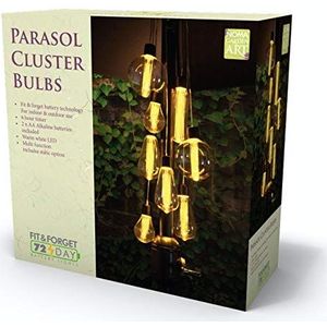Noma Garden Art : Fit & Forget: 7 vintage gloeilampen parasol cluster LED-verlichting 1017012