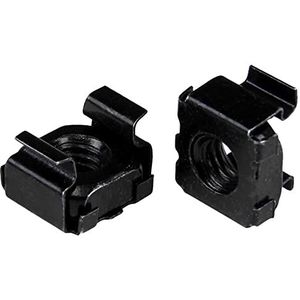 StarTech.com Kaaimoer M6 50 stuks kooimoer M6 montageschroeven voor rek en serverkast zwart (CABCAGENUT6B)
