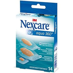 Nexcare N1214ASD Aqua pleister 360°, 14 pleisterstrips sortiert