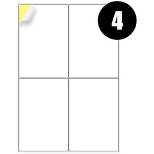 4 etiketten per A4-vel, 50 vellen 200 plakkerig label, afdrukbaar stickerpapier, iSoul mat zelfklevend adres mailing, verzending, verzending, laser- en inkjetprinter compatibel [Quickdry]