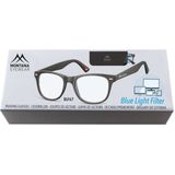 Montana - Leesbril - Zwart - +1.00 dpt - Blauw Licht Filter