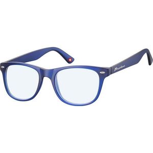 Leesbril Montana blue light filter +3.50 dpt blauw