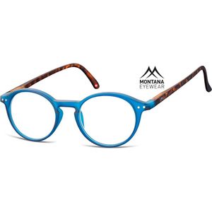 Montana Eyewear MR65E leesbril +1.50 Blauw - Tortoise  - rond