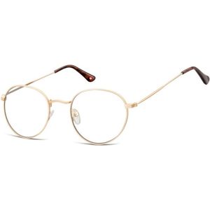 Montana Eyewear HMR54 Leesbril rond metaal +3.00 Goudkleurig