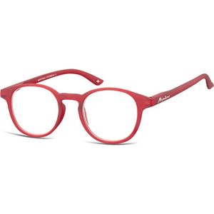 Montana Eyewear MR52B ronde leesbril +1.00 mat rood