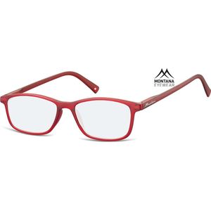 Montana - Leesbril - Rood - +2.50 dpt - Blauw Licht Filter