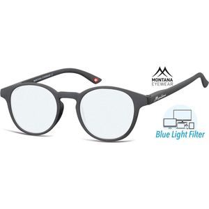 Montana Eyewear BLF52 leesbril - beeldschermbril +1.50 Zwart - Rond