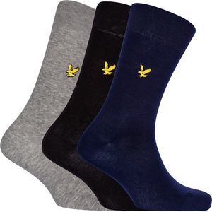 Lyle & Scott - 3-Pack Huissokken - Zwart, Blauw, Grijs - Heren