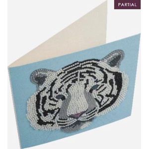 Staples Choice Crystal Art diamond painting kaart White Tiger Head 18 x 18 cm