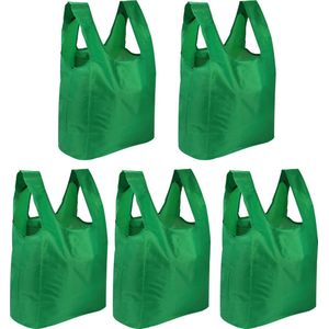 5 Stuks Herbruikbare boodschappentassen - Max 22 Kilo - Gemaakt van Ripstop-Polyester
