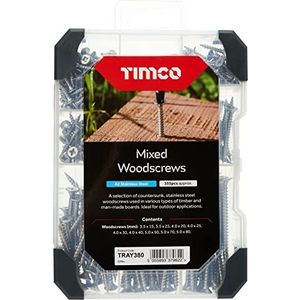 TIMCO A2 roestvrijstalen schroeven - gemengde lade - 355 schroeven