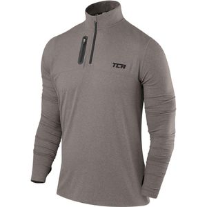 TCA - Fusion Pro - Hardlooptop - Donkergrijs - Sneldrogend, Half-Zip, D.R.Y. Technologie