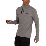 TCA - Fusion Pro - Hardlooptop - Donkergrijs - Sneldrogend, Half-Zip, D.R.Y. Technologie