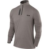 TCA - Fusion Pro - Hardlooptop - Donkergrijs - Sneldrogend, Half-Zip, D.R.Y. Technologie