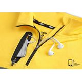 TCA - Sportshirt - Donkergrijs/Geel - Heren - Lange Mouw - Sneldrogend Fietsshirt - Hardloopshirt met Voorzak