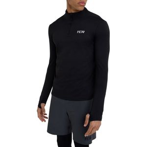 Cloud - Fleece 1/4 Rits Top - Zwart - Grid Knit Cloud Fleece, Achterzak met Rits