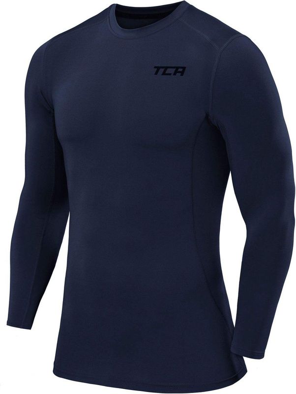 TCA - Pro Performance - Lange Mouw Hardloop Compressie Basislaag Top - Donkerblauw