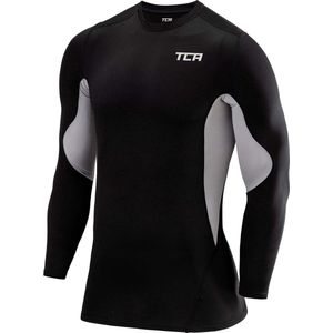 SuperThermal Compressietop met Lange Mouwen met Ronde Hals voor Heren en Jongens - Black/Cool Grey (Zwart/Grijs), 140 (8-10 jaar)