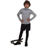 TCA Jongens Warm-Up Hoge Kraag Thermische Hardloop Top - Licht Grijs, 12-14 Jaar