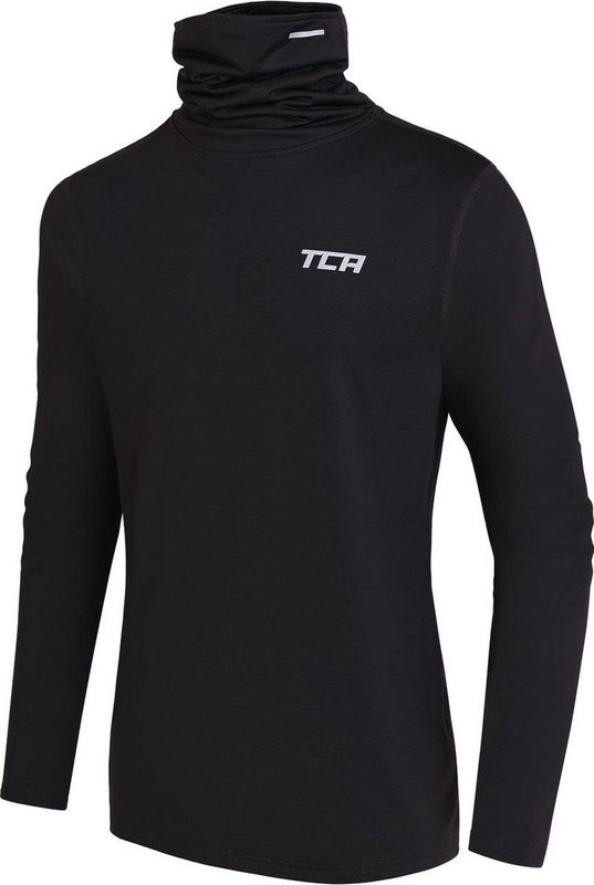 TCA Jongens Warm-Up Hoge Kraag Thermische Hardloop Top - Zwart, 6-8 Jaar