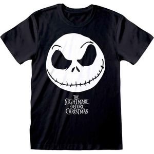 Nightmare Before Christmas - Jack Face Logo Unisex T-Shirt Zwart