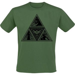The Legend Of Zelda - Triforce - T-shirt - Donkergroen