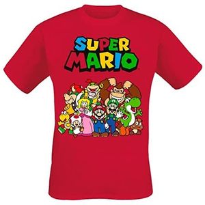 Super Mario - Group Shot - T-shirt - Rood