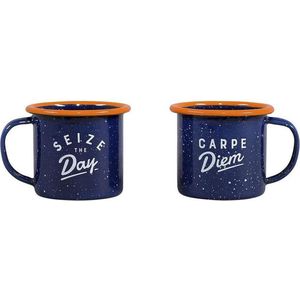 Gentlemen’s Hardware Retro Emaille Espresso Mokken Set van 2 Donkerblauw