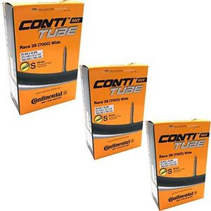 Continental Unisex Race 28 Fietsbanden met Presta-ventiel, 700 x 25-32c, 3 stuks binnenslangen-packs, zwart