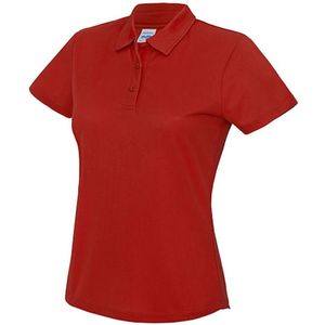 Damespolo 'Contrast Cool' korte mouwen Fire Red - L