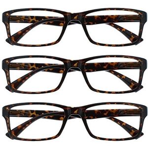 Leesbril Bruine Schildpad Lezers Waarde 3 Stuks Mannen Vrouwen UVR3092BR +3,00