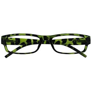 OPULIZE Unisex Ace Reading Bril, Groene schildpad, +2,50 Dioptrien