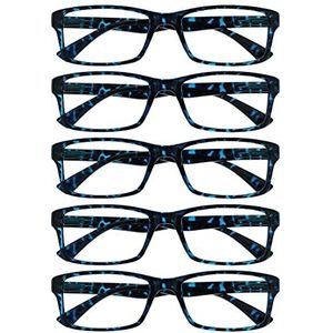 Leesbril Blauwe Schildpad Waarde 5 Stuks Mannen Vrouwen Ontwerper Stijl Lezers RRRRR92-3 +3,00