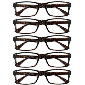 Leesbril Bruine Schildpad Waarde 5 Stuks Mannen Vrouwen Ontwerper Stijl Lezers RRRRR92-2 +3,00