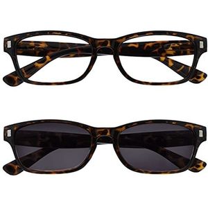 The Reading Glasses Leesbril met UV400, zonlicht, dubbelpak, mannen/vrouwen, RS10-2 +1,00