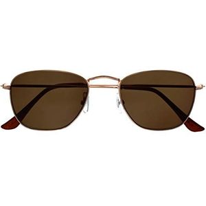 Opulize Sky Dun Omrand Metaal Licht Rose Goud Bruine Tips Mannen Vrouwen Zon Lezers Leesbril UV400 S95-9 +3,50