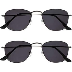 Opulize Sky 2 Stuks Dun Omrand Mat Brons Zwarte Tips Mannen Vrouwen Zon Lezers Leesbril UV400 SS95-7 +2,00